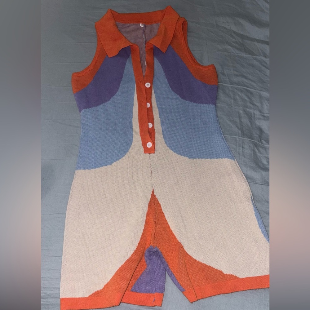 Colorful Sleeveless Knit Jumpsuit
